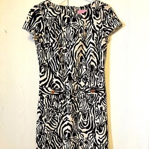 Lilly Pulitzer Black and White Zebra Print Shift Dress